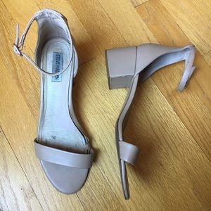 Steve Madden Irenee Blush Ankle Strap Block Heels